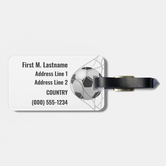 Bagagelabel Aangepaste tekst Voetbal (Achterkant horizontaal)