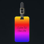 Bagagelabel aangepaste tekstnaam regenboogkleuren<br><div class="desc">Mooie Regenboog Kleuren Bagagelabel met Aangepaste Tekst / Naam</div>