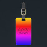 Bagagelabel aangepaste tekstnaam regenboogkleuren<br><div class="desc">Mooie Regenboog Kleuren Bagagelabel met Aangepaste Tekst / Naam</div>