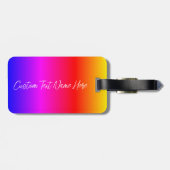 Bagagelabel aangepaste tekstnaam regenboogkleuren (Achterkant horizontaal)