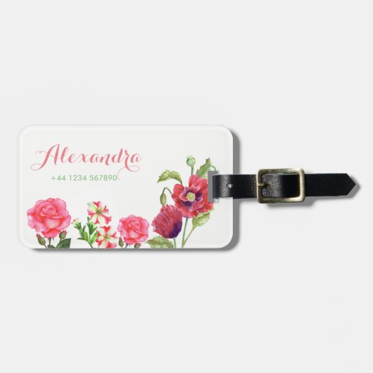 Bagagelabel Aangepaste zomerbloemen (Voorkant horizontaal)