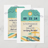 bagagelabel Airmail Destination Wedding Save Date Save The Date (Voorkant / Achterkant)