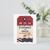 bagagelabel Airmail Destination Wedding Save Date Save The Date (Staand voorkant)