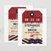 bagagelabel Airmail Destination Wedding Save Date Save The Date (Voorkant / Achterkant)