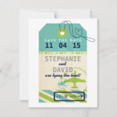 bagagelabel Airmail Destination Wedding Save Date Save The Date (Voorkant)