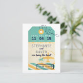 bagagelabel Airmail Destination Wedding Save Date Save The Date (Staand voorkant)