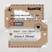 Bagagelabel Airmail Save The Date (Voorkant / Achterkant)