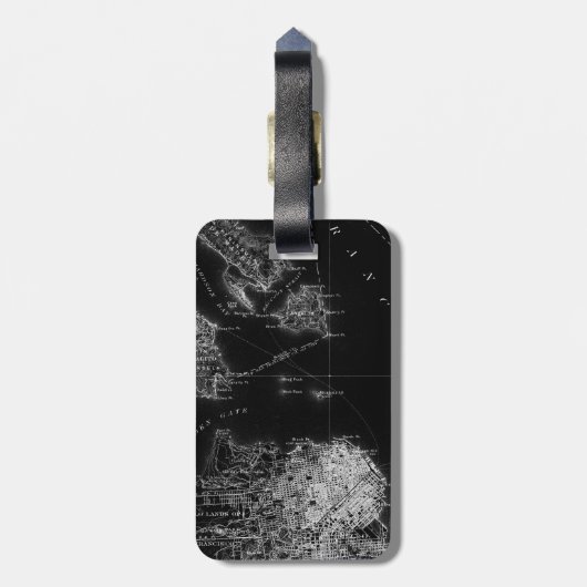 bagagelabel  Alcatraz-kaart (Achterkant verticaal)