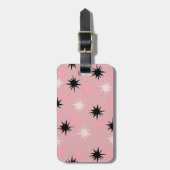 Bagagelabel "Atomic Pink Starbursts" (Voorkant verticaal)