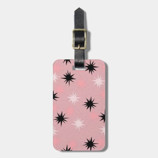 Bagagelabel "Atomic Pink Starbursts" (Voorkant verticaal)