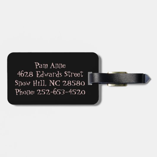 Bagagelabel "Atomic Pink Starbursts" (Achterkant horizontaal)