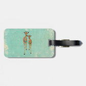 Bagagelabel Azure & Amber Giraffes (Achterkant horizontaal)