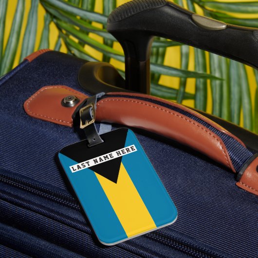 Bagagelabel Bahamas Flag (voeg je adres terug toe) (Voorkant Insitu 1)