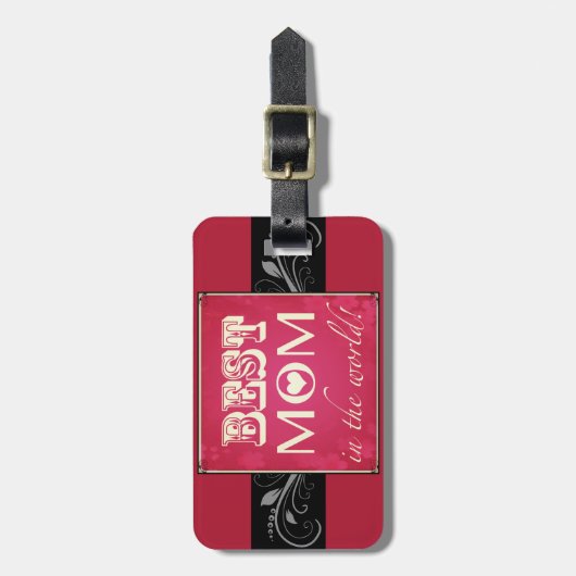 bagagelabel "Beste mama in de wereld" (Voorkant verticaal)