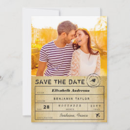  Bagagelabel bestemming bruiloft Foto Save The Date