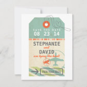 Bagagelabel  Bestemming Trouwdatum Opslaan Save The Date (Voorkant)