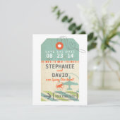 Bagagelabel  Bestemming Trouwdatum Opslaan Save The Date (Staand voorkant)