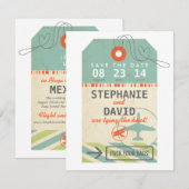 Bagagelabel  Bestemming Trouwdatum Opslaan Save The Date (Voorkant / Achterkant)