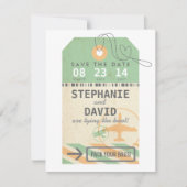 Bagagelabel Bestemmingsweddenschap Opslagdatum Save The Date (Voorkant)