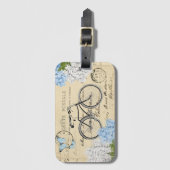  Bagagelabel Bicycle Blue Hydrangea (Voorkant (verticaal))