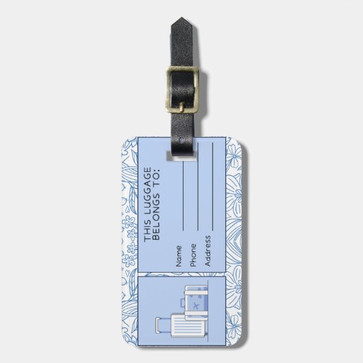 bagagelabel blauw (Voorkant verticaal)