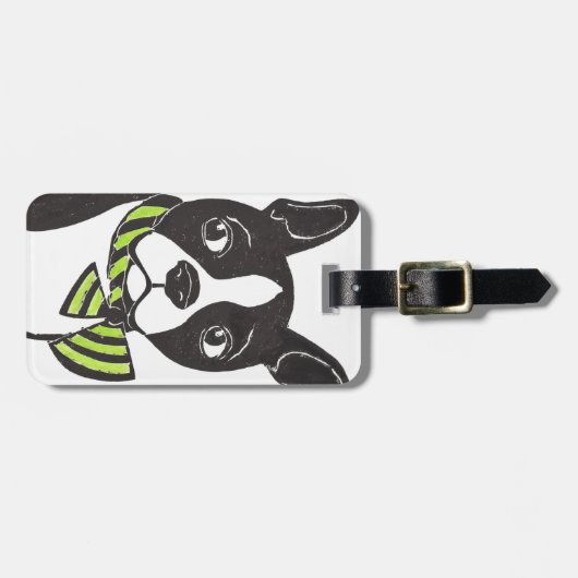 Bagagelabel Boston Terrier (Voorkant horizontaal)