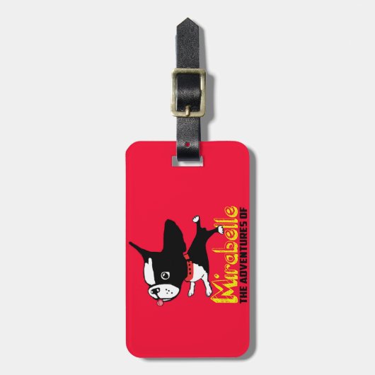 Bagagelabel Boston Terrier Mirabelle (Voorkant verticaal)