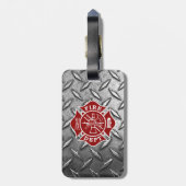 Bagagelabel brandweerman Maltese kruis (Achterkant verticaal)