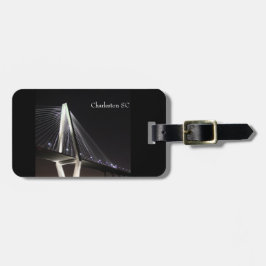 bagagelabel, Brug 's nachts Charleston SC Bagagelabel