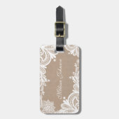  Bagagelabel Burlap en Lace (Voorkant verticaal)