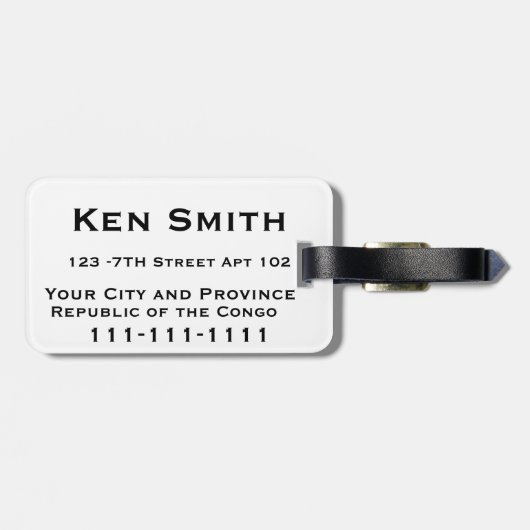 bagagelabel Congo (Achterkant horizontaal)