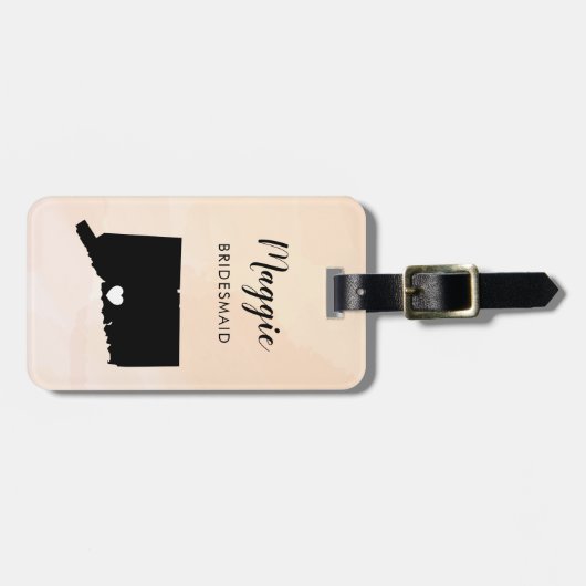 Bagagelabel Connecticut Map, Welkom bruiloft Party (Voorkant horizontaal)