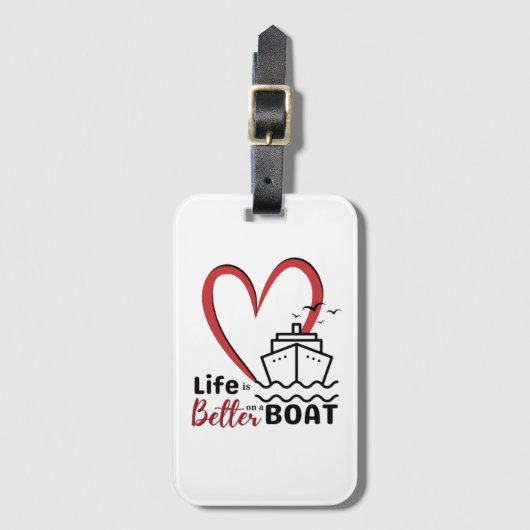 Bagagelabel cruisevakking leeft beter op een boot (Voorkant (verticaal))