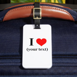 Bagagelabel - Custom I hart (jouw tekst)