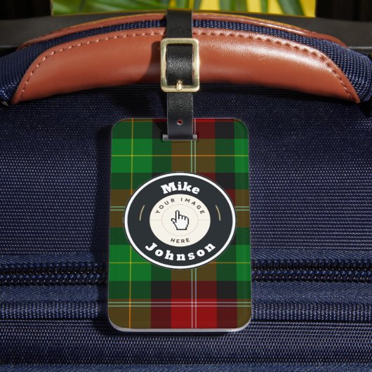 Bagagelabel - Custom Scottish Plaid (naam toevoege (Voorkant Insitu 2)