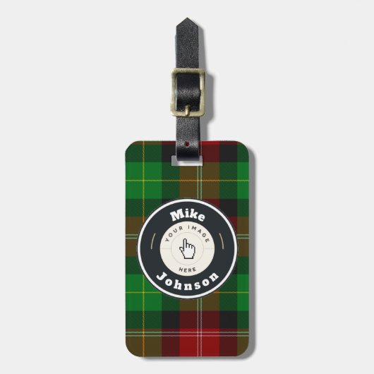 Bagagelabel - Custom Scottish Plaid (naam toevoege (Voorkant verticaal)