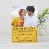 Bagagelabel Destination Wedding Classy Gold Save The Date (Staand voorkant)