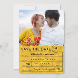 Bagagelabel Destination Wedding Classy Gold Save The Date