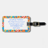 bagagelabel, Ditzy Oranje Floral Pattern Bagagelabel (Voorkant horizontaal)