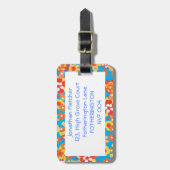 bagagelabel, Ditzy Oranje Floral Pattern Bagagelabel (Voorkant verticaal)