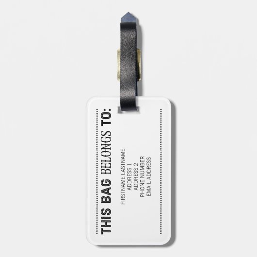 bagagelabel doet meer van wat je gelukkig maakt (Achterkant verticaal)