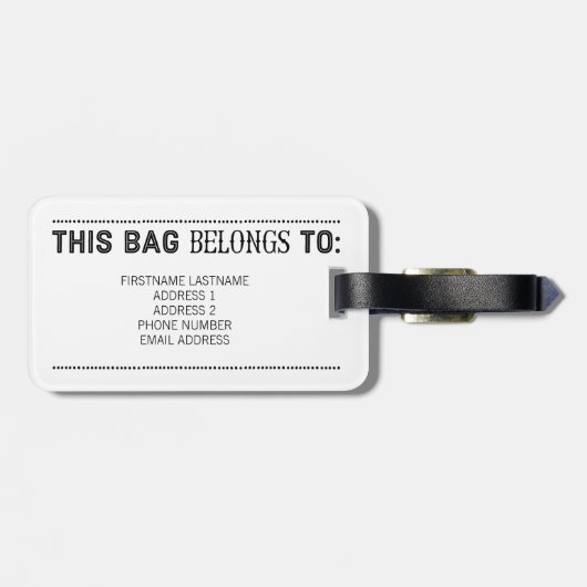 bagagelabel doet meer van wat je gelukkig maakt (Achterkant horizontaal)