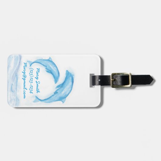 Bagagelabel dolfijn (Voorkant horizontaal)