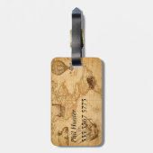 Bagagelabel - Double-Sided -America Map (Achterkant verticaal)