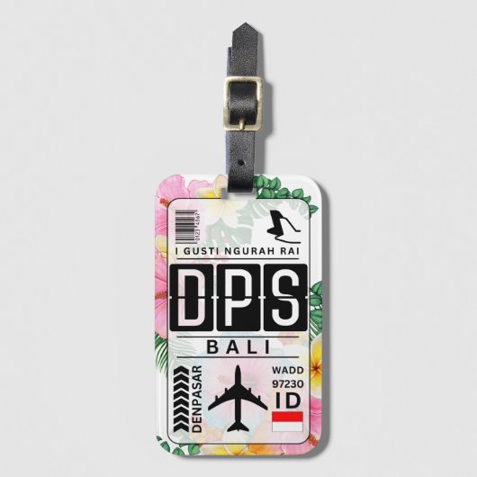 Bagagelabel DPS luchthavencode (Voorkant (verticaal))