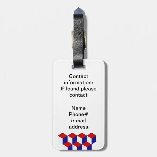 Bagagelabel - driedimensionale illusie (Achterkant verticaal)