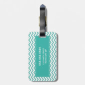 BAGAGELABEL:: Eenvoudige gedurfde Chevron Jade Bagagelabel (Achterkant verticaal)