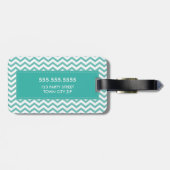 BAGAGELABEL:: Eenvoudige gedurfde Chevron Jade Bagagelabel (Achterkant horizontaal)