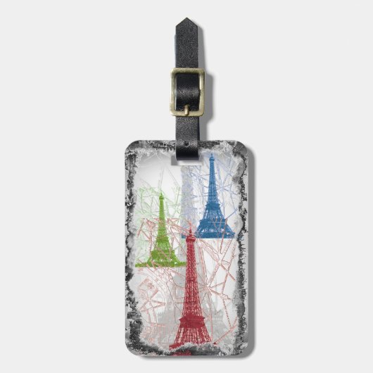Bagagelabel Eiffeltoren in Parijs (Voorkant verticaal)