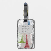 Bagagelabel Eiffeltoren in Parijs (Achterkant verticaal)